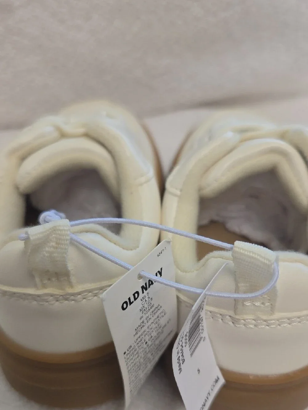 Old Navy Cream Kids Sneakers with Leopard Heart